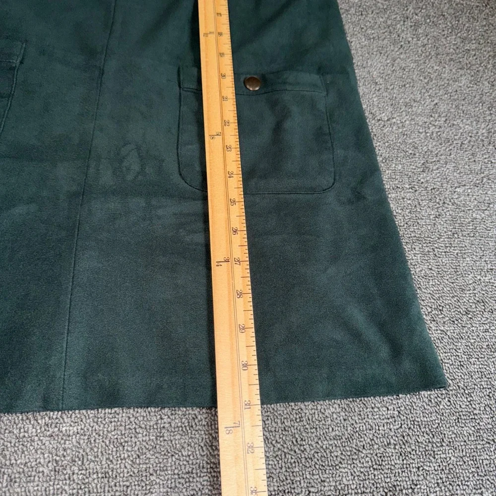Forgiveness Green Faux Suede Sleeveless Pocket Shift Dress Size Medium Boho Twee